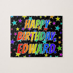 Puzzle "EDWARD" Nombre, Divertido "FELIZ CUMPLEAÑOS"