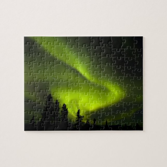 Puzzle EE. UU., Alaska, Chena Hot Springs. Aurora Boreal  (Horizontal)