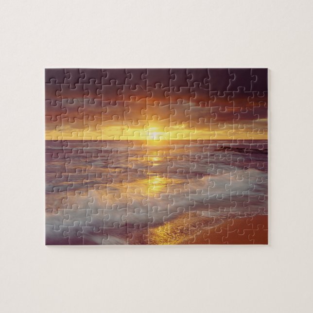 Puzzle EE. UU., California, San Diego. Playa Sunset Cliff (Horizontal)
