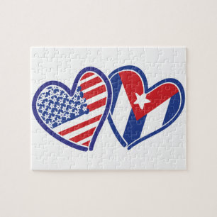 Puzzle EE.UU. Cuba Love Hearts