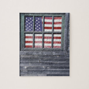 Puzzle EE. UU., EE. UU., Maine, isla Georgetown. Bandera