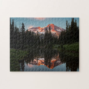 Puzzle EE. UU., Estado de Washington. Reflejado el Mt. Ra