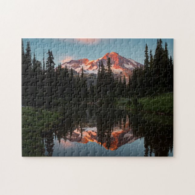 Puzzle EE. UU., Estado de Washington. Reflejado el Mt. Ra (Horizontal)