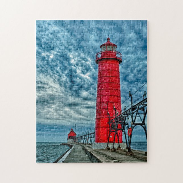 Puzzle EE. UU., Grand Haven, Michigan, faro (Vertical)