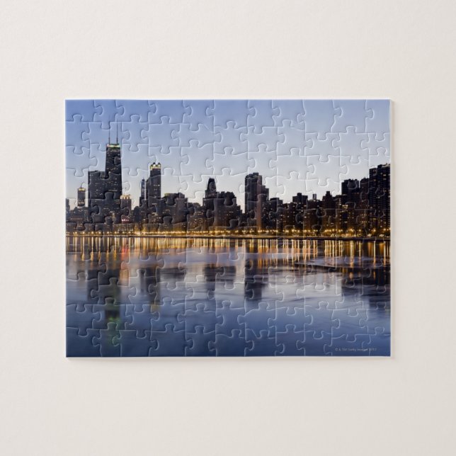 Puzzle EE.UU., Illinois, Chicago, City skyline sobre el l (Horizontal)