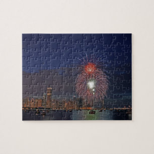 Puzzle EE. UU., Illinois, Chicago, fuegos artificiales de