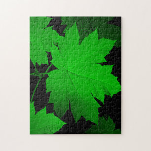 Puzzle EE. UU., Kansas, Hojas de roble en la luz