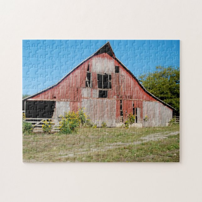 Puzzle EE. UU., Kansas, Old Red Barn (Horizontal)