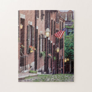Puzzle EE. UU., Massachusetts, Boston, Casas a lo largo d
