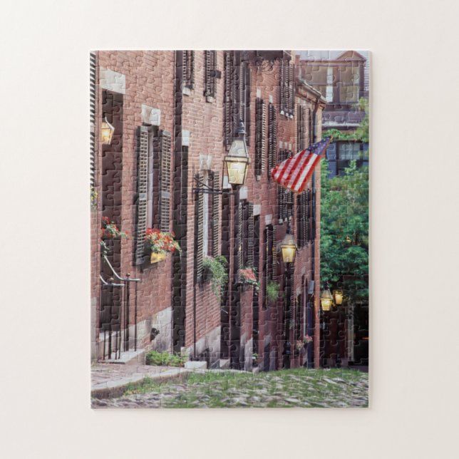 Puzzle EE. UU., Massachusetts, Boston, Casas a lo largo d (Vertical)