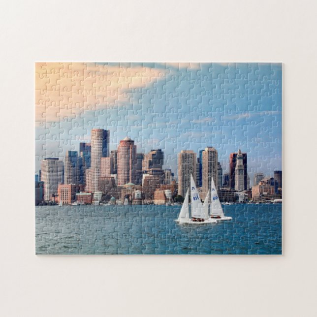 Puzzle EE. UU., Massachusetts. Horizonte de la costa de B (Horizontal)