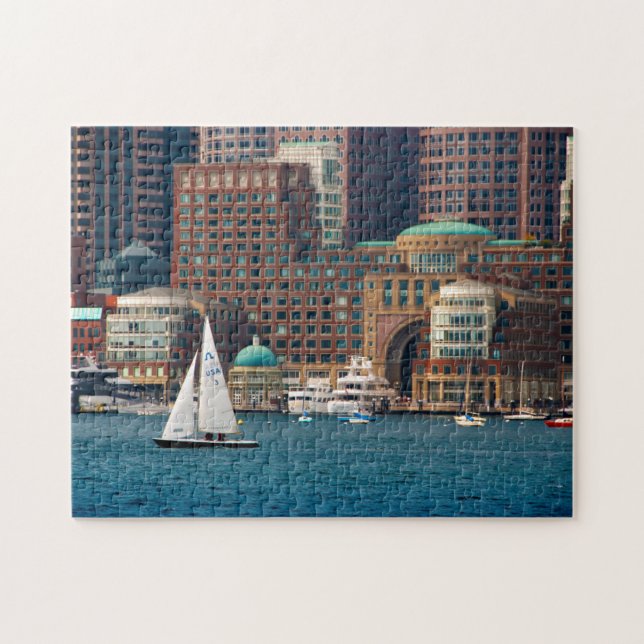 Puzzle EE. UU., Massachusetts. Horizonte de la costa de B (Horizontal)