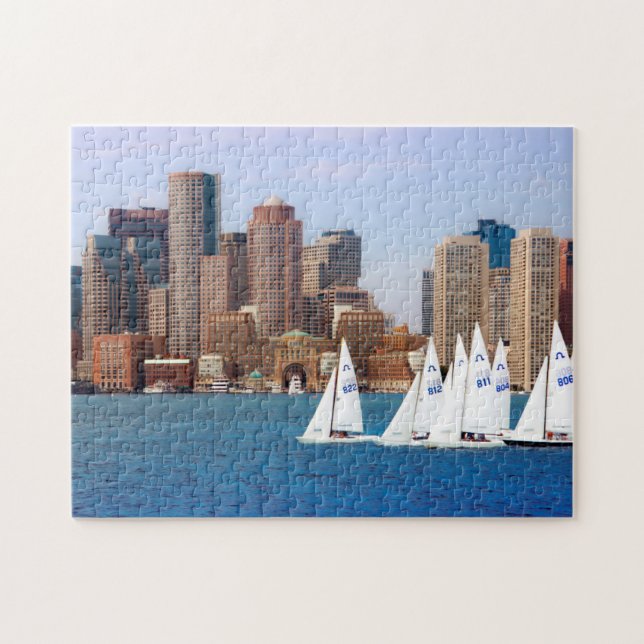 Puzzle EE. UU., Massachusetts. Horizonte de la costa de B (Horizontal)