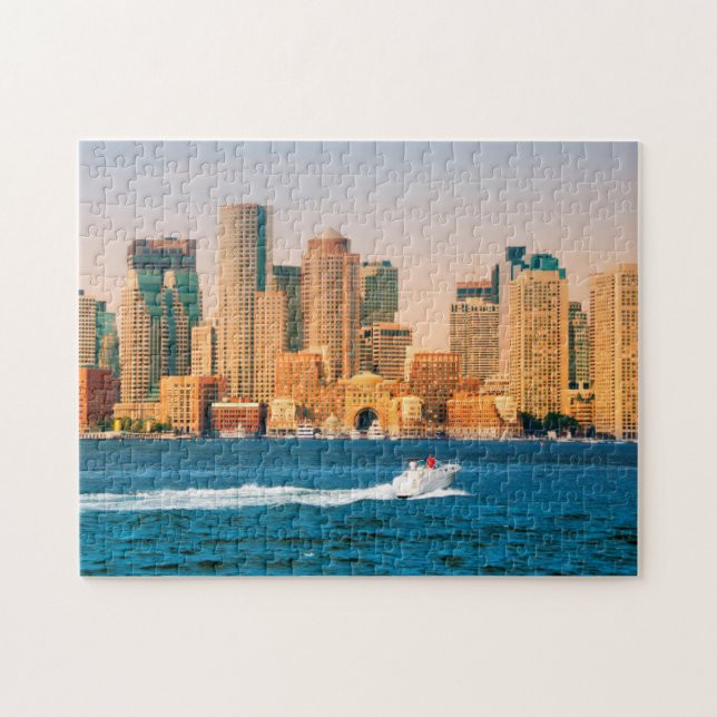 Puzzle EE. UU., Massachusetts. Panorama del paseo marítim (Horizontal)