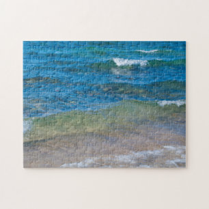 Puzzle EE. UU., Michigan. Aguas cristalinas del lago Supe