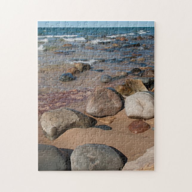 Puzzle EE. UU., Michigan. Cantos rodados en 12 millas (Vertical)