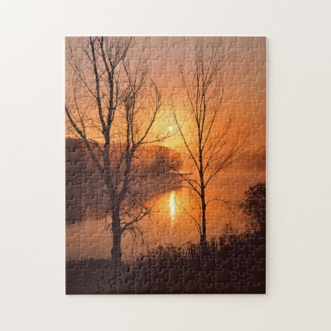 Puzzle EE. UU., Nueva Inglaterra, Maine. Amanecer de otoñ (Vertical)