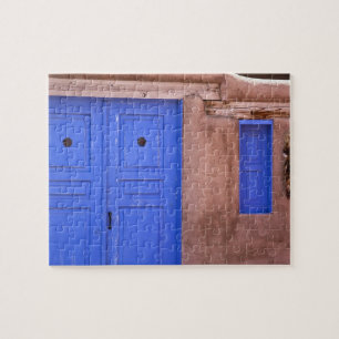 Puzzle EE. UU., Nuevo México, Santa Fe. Vista de puerta a