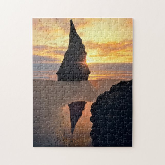 Puzzle EE. UU., Oregón. Formación rocosa al atardecer (Vertical)