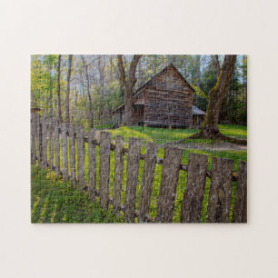 Puzzle EE. UU., Tennessee, Cabaña en Cades Cove