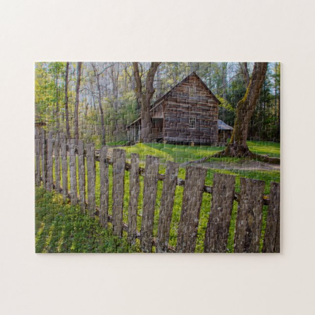 Puzzle EE. UU., Tennessee, Cabaña en Cades Cove (Horizontal)