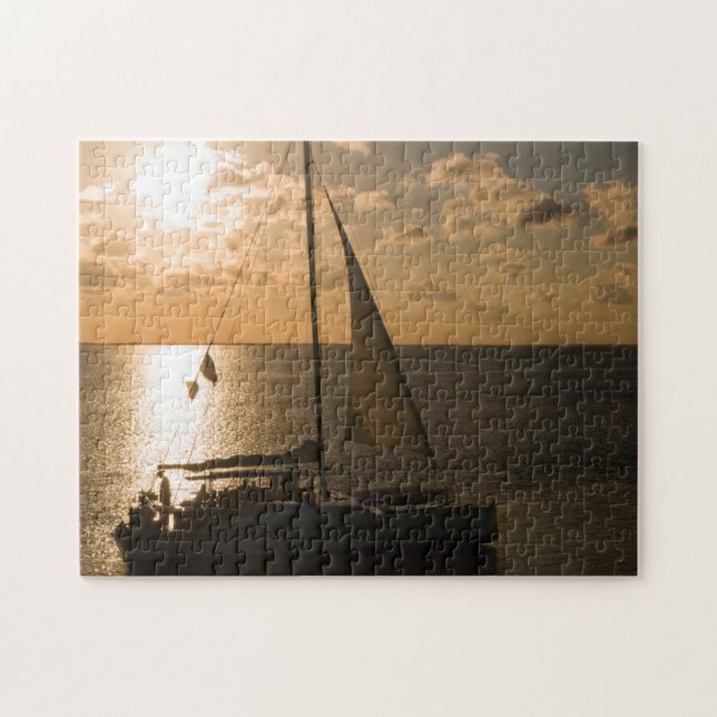 Puzzle EE.UU., Texas, Isla del Padre Sur. Barco de vela (Horizontal)