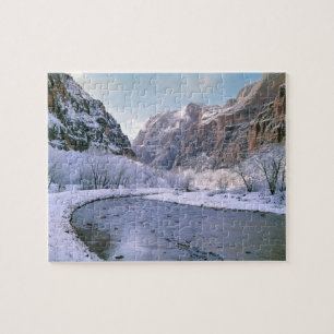 Puzzle EE.UU., Utah, Zion NP. Nueva nieve cubre el cañó