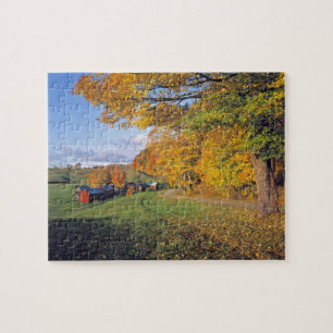 Puzzle EE. UU., Vermont, Jenne Farm. El otoño llega a Jen