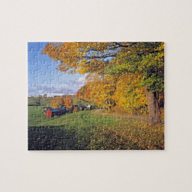 Puzzle EE. UU., Vermont, Jenne Farm. El otoño llega a Jen (Horizontal)