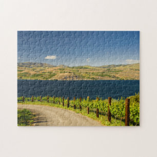 Puzzle EE. UU., Washington, Lago Chelan. Viñedo