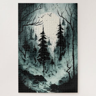 Puzzle Eerie Black and White Forest Adults 1000 Piece