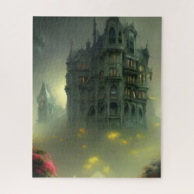 Puzzle Eerie Gothic Mansion Digital Art (Vertical)