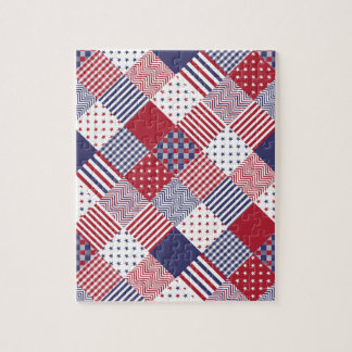 Puzzle EEUU Americana Diagonal Red White & Blue Quilt