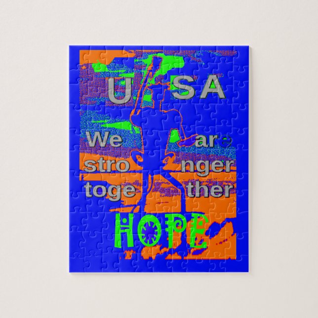 Puzzle EEUU Espero Fuerte Juntos - Un Tapiz Patriótico (Vertical)