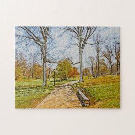 Puzzle Efecto de Acuarela. Central Park Nueva York.