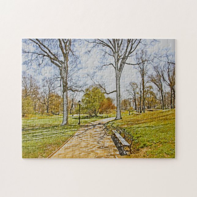 Puzzle Efecto de Acuarela. Central Park Nueva York. (Horizontal)