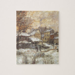 Puzzle Efecto de la nieve con el sol poniente de Claude