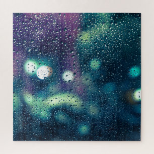 Puzzle Efecto de la ventana Caídas de Lluvia Vintage