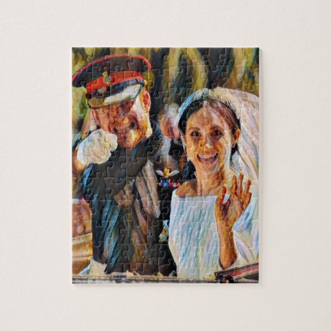 Puzzle Efecto de pintura del boda Harry & Meghan (Vertical)