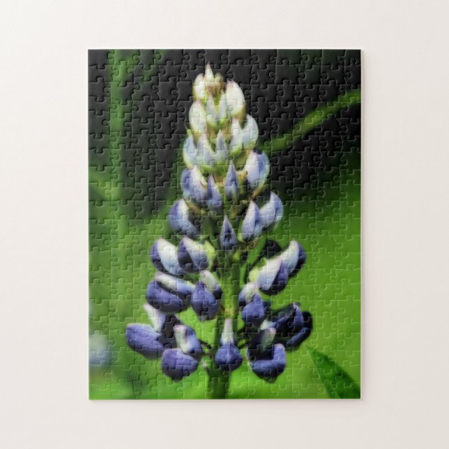 Puzzle Efecto Orton de Flor de Lupine Azul Único (Vertical)