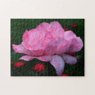 Puzzle Efecto Orton de la flor rosa rosa fuerte