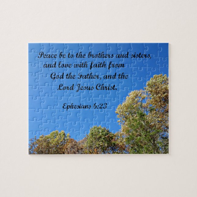 Puzzle Efesios 6:23 Paz a los hermanos (Horizontal)