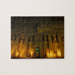 Puzzle Egipto, Abu Simbel, Fachada iluminada de la pequeñ