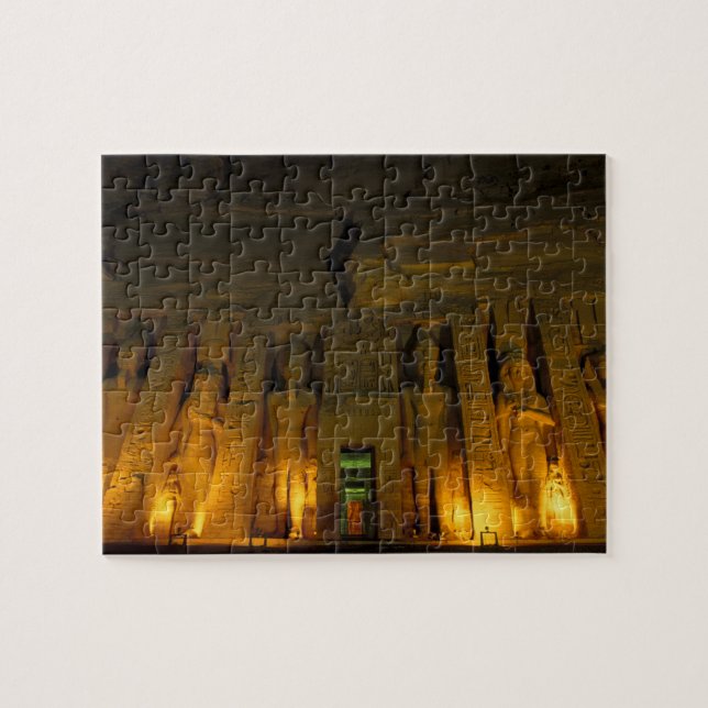 Puzzle Egipto, Abu Simbel, Fachada iluminada de la pequeñ (Horizontal)