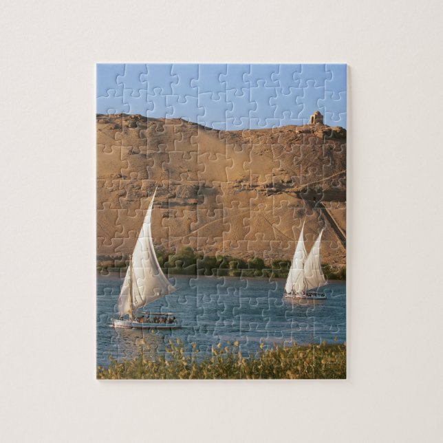 Puzzle Egipto, Asuán, Río Nilo, veleros Felucca, (Vertical)