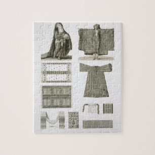 Puzzle Ejemplos de los trajes de seda y egipcios, de