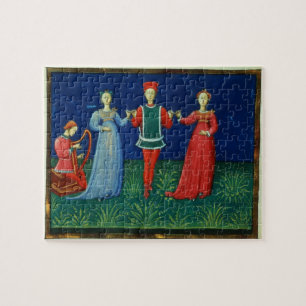 Puzzle Él 973 f.21v un baile del caballero con dos