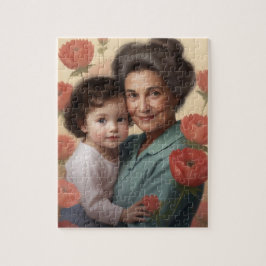 Puzzle El abrazo de una abuela - abuela e hijo