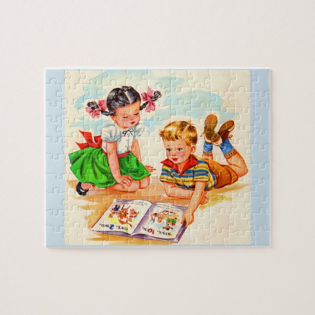 Puzzle El adorable libro de chicas y niños de los años 40 (Horizontal)
