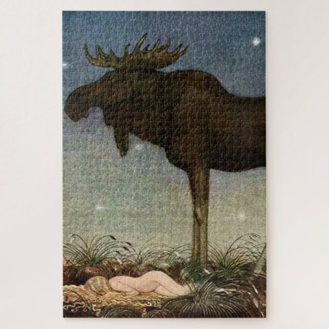 Puzzle “El alce encuentra a la princesa dormida” de John  (Vertical)